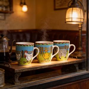 Tasses à thé en céramique et porcelaine compatibles micro-ondes et lave-vaisselle / Créez votre propre tasse à café pour enfants avec motif de chat anime - Hunan - Product Image 3