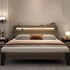 Base <span class=keywords><strong>de</strong></span> Cama Doble <span class=keywords><strong>de</strong></span> Madera Maciza con Mesa con Cajones - Product Image 4