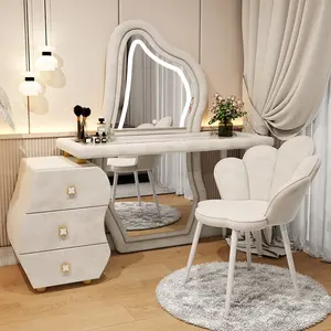 Grande chambre à coucher moderne simple miroir complet armoire de rangement une table plaque de roche table de maquillage simple commode de luxe haut de gamme légère