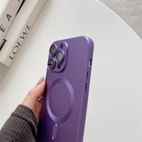 Coque de téléphone portable souple en TPU avec protection magnétique pour objectif et peinture métallique populaire pour iPhone 18 17 16 15 14 13 12 11 Pro Max