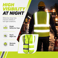 Chaleco de Seguridad Reflectante de Alta Visibilidad con Múltiples Bolsillos y Logotipo Personalizado para Construcción, Tráfico, Ingeniería, Trabajo, Ropa de Trabajo de Alta Visibilidad