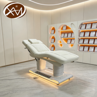 Table de massage électrique chauffante de luxe moderne pour salon de spa, lit de beauté à commande à un bouton pour esthéticienne, lit pour soins du visage et des cils