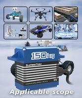 Servomoteur numérique à couple élevé 150 kg 12-16,8 V HV avec engrenages métalliques, moteur brushless CNC, étanche IP67, pièces pour avions RC industriels BP150BLS
