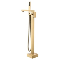 Grifo de pie de cobre con acabado aceitado para bañera, estilo americano, con válvula de cerámica y monomando, para uso en hoteles y hogares.