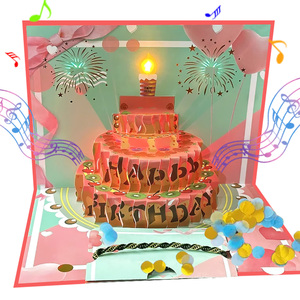 Musica e luce Led carta <span class=keywords><strong>di</strong></span> <span class=keywords><strong>buon</strong></span> <span class=keywords><strong>compleanno</strong></span> 3D Pop up fuochi d'artificio musicale biglietto <span class=keywords><strong>di</strong></span> <span class=keywords><strong>compleanno</strong></span> con bracciale fatto a mano e coriandoli - Product Image 4