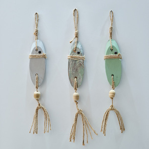 Décorations murales de style méditerranéen, forme irrégulière, en bois, articles de décoration pour la maison avec ancre, étoile de mer et bouée de sauvetage - Product Image 3