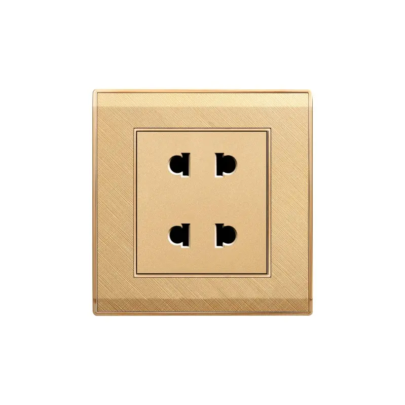 Manufacturing popular sockets double gold 2 pin universal wall socket