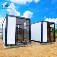 Zhongnan Maison mobile détachable de luxe de 20 pieds petite maison modulaire à paroi de verre portable Hôtel préfabriqué Maisons conteneurs préfabriquées