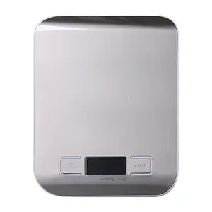 Bilancia digitale per alimenti da cucina per pesatura elettronica sottile da 5Kg 11Lb multifunzione in acciaio inossidabile a basso prezzo