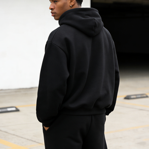 Sweat à capuche en molleton de coton épais 400g pour homme, vierge, coupe oversize et carrée, streetwear, personnalisable avec logo, à prix abordable, vente en gros - Product Image 2