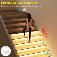 Kit de Bande LED COB pour Éclairage d'Escalier, 24V, Intérieur, avec Capteur de Mouvement PIR Intelligent, PCB Blanc 8mm, Ligne Principale, Contrôleur d'Éclairage d'Escalier
