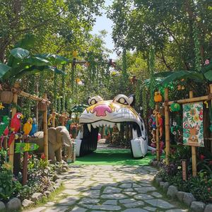 อุโมงค์เป่าลมรูป<span class=keywords><strong>หัว</strong></span><span class=keywords><strong>เสือ</strong></span>ยักษ์สำหรับเบสบอลและฟุตบอล <span class=keywords><strong>ซุ้ม</strong></span>โค้งเป่าลมรูปหัว<span class=keywords><strong>เสือ</strong></span>สำหรับงานเทศกาลและงานปาร์ตี้ - Product Image 1