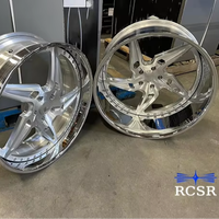 Velg Aluminium Forged Dua Bagian Ukuran 18-24 Inch Custom 5x112/120/130/114.3 100mm Desain Terbaru untuk Berbagai Mobil Penumpang