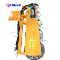 Sierra para cortar árboles para tractor con cargador frontal / Sierra para madera para excavadora con 110 cm de ancho de corte y 3 hojas de sierra