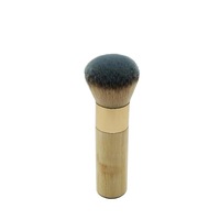 Pinceau de maquillage professionnel portable en nylon et bambou, manche court, couleur naturelle, pour le visage, le correcteur, le gloss et le baume à lèvres
