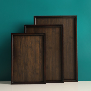 Plateau à thé en bois Minbei Story, couleur noyer, rectangulaire, pour service de thé, fruits, pain, usage domestique - Product Image 3