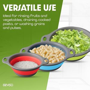 Coladores Plegables con Base Autodrenante para el Borde del Fregadero, Coladores de Alimentos con Diseño Encajable para un Fácil Almacenamiento - Product Image 5