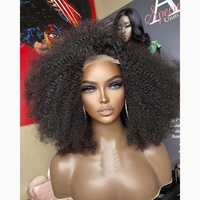 Perruque frontale complète HD en cheveux humains vierges brésiliens bruts bouclés Afro Kinky, dentelle transparente, vente en gros à prix abordable