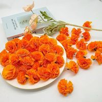 Kepala Bunga Marigold Sutra Tanpa Batang Simulasi Anyelir untuk Dekorasi Pernikahan DIY