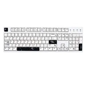 Minimalist सफेद काले पीबीटी अंतरिक्ष आदमी कीकैप 133 चाबियाँ चेरी प्रोफ़ाइल डाई-Subbed Keycaps मैकेनिकल गेमिंग कीबोर्ड के लिए