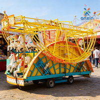 Manège rétro européen en métal pour 12, 24 ou 36 places, intérieur/extérieur, monté sur remorque, avec éclairage LED et chevaux mobiles, idéal pour mariages et festivals