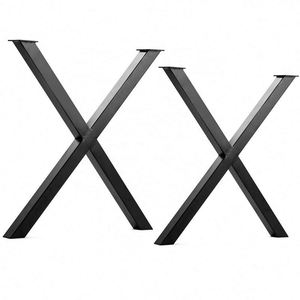 High Quality Modern Set of 2 X-Shape Cast Iron Dining <b>Table</b> <b>Legs</b> for Outdoor Use - Product Image 2