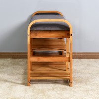 Banc à chaussures d'entrée moderne avec siège, étagère de rangement pour chaussures à 2 niveaux avec chaise