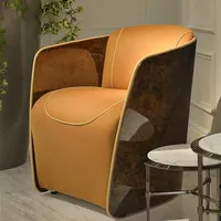 Sillón individual para sala de estar, sillón tapizado de piel sintética,  sillón contemporáneo con acento y marco de acero, sofá de ocio con