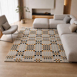 <span class=keywords><strong>Tappeto</strong></span> Moderno di Lusso in <span class=keywords><strong>Lana</strong></span> Neozelandese con Motivo Geometrico Patchwork, Nuovo Design Trendy per Majlis di Dubai, <span class=keywords><strong>Tappeto</strong></span> Annodato a Mano - Product Image 4