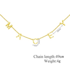 Delicado <span class=keywords><strong>personalizado</strong></span> espaciado letra chapada en oro gargantilla collar hecho a mano <span class=keywords><strong>personalizado</strong></span> nombre inicial mejor amigo <span class=keywords><strong>regalo</strong></span> - Product Image 6