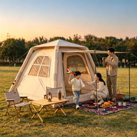 Tente gonflable d'extérieur, résistante au vent et à la pluie, installation rapide, tissu Oxford, 3-4 personnes, équipement de camping sans assemblage