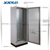 Boîtier de commande électrique à double porte en acier galvanisé de 2 mètres, revêtement poudré RAL 7035, avec serrure, IP65, certifié CE, résistance aux chocs IK10