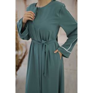 Abaya Estilo Dubái, Tela <span class=keywords><strong>Medina</strong></span>, Vestido Musulmán Tradicional, Múltiples Colores, 145 cm de Largo, Tallas 38S a 483XL - Product Image 2