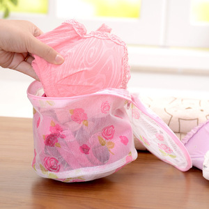 Sac de rangement pliable imprimé pour le linge, sac à linge rond en maille pour lingerie, utilisation en machine à laver, sacs de rangement pour salle de bain, tissu polyester - Product Image 1