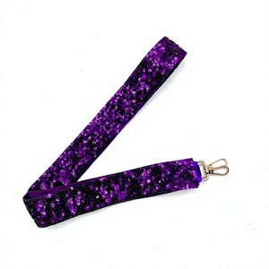 CRYSTAL CRAFT Purple <b>Sequin</b> Strap with Gold Clasp Vintage Eco-Friendly <b>Handbag</b> Accessory - Product Image 1