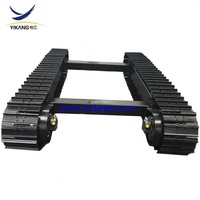 Sasis pelacak baja konstruksi undercarriage karet Mini untuk platform robot pemadam kebakaran multifungsi