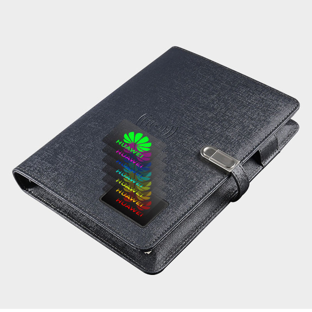LED Light logo Diary Custom Gift Box Calculator Diary Notebook Usb Disk Power Bank Planner Agenda with Pen Holder
