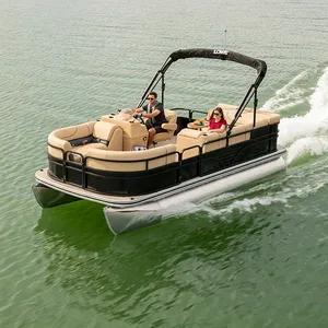 Nuevo barco pontón de aluminio de 19 pies y 90HP con Motor fueraborda de Material de fibra de vidrio certificado CE Bass Buggy 18 Combo Set ofrecido