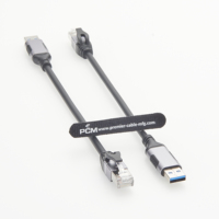 Cable Ethernet USB 3.0 a RJ45 Macho, 10 cm, Chipset Realtek RTL8153B, LAN Gigabit de 1000 Mbps, Compacto, Plug-and-Play