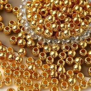 12mm 18K Or Rempli Cuivre DIY Bijoux Perles Imitation Perle Métal Perles pour <span class=keywords><strong>Tresse</strong></span> Cheveux Accessoires et Outils D'extension De Cheveux - Product Image 2