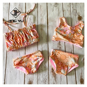 Conjunto de Bikini Estampado a Doble Cara Personalizado por el Fabricante, Traje de Baño de Dos Piezas de Verano, Traje de Baño Infantil Reciclable - Product Image 1