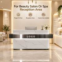Comptoir de réception commercial de luxe avec logo personnalisé, design moderne pour salon de beauté, hôtel, bureau, magasin de détail
