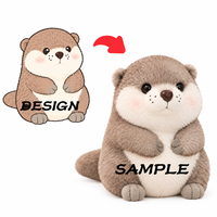 Peluche Otter de mer, jouet en peluche doux assis, adorable poupée Otter de dessin animé pour enfants, cadeau, vente en gros, personnalisation OEM, fourniture directe d'usine