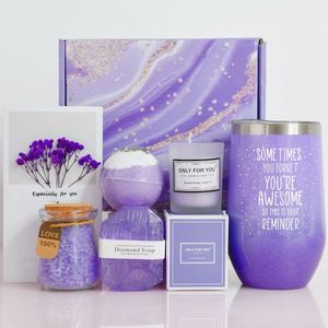 Coffret cadeau mariage luxe violet Get Well Soon avec ruban bombe de bain gobelet à savon carte de fleurs coffrets cadeaux saint valentin pour femmes - Product Image 5