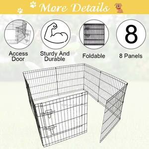 8 paneller Metal tel tavşan tavuk Run kafes katlanabilir köpek muhafaza açık evcil hayvan çiti kedi köpek oyun parkı - Product Image 5