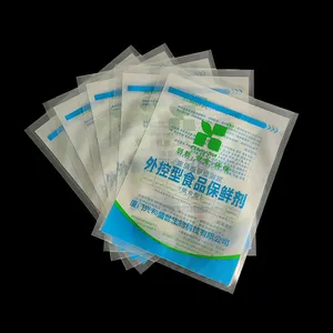 Factory custom blue transparent nylon plastic packaging bag for food preservative.three sides sealing plastic bag for additive