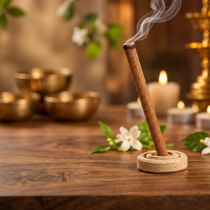 KARSOBIX Dhoop-Stäbchen 5 Zoll Natürlicher Duft Indische Räucherstäbchen für Pooja Meditation Umweltfreundlicher Keramikständer Inklusive - Product Image 3