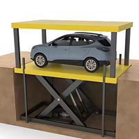 Système de stationnement de garage souterrain à plateforme fixe hydraulique électrique à double pont, élévateur à ciseaux, robuste, personnalisé