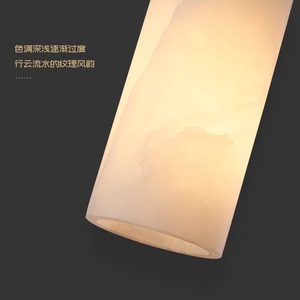 Lámpara de Cobre Simple de Lujo Ligero, Estilo Chino Moderno, para Hotel de Alta Gama, Mesita de Noche, Barra, con Mármol Español Importado, de Una Sola Cabeza - Product Image 4