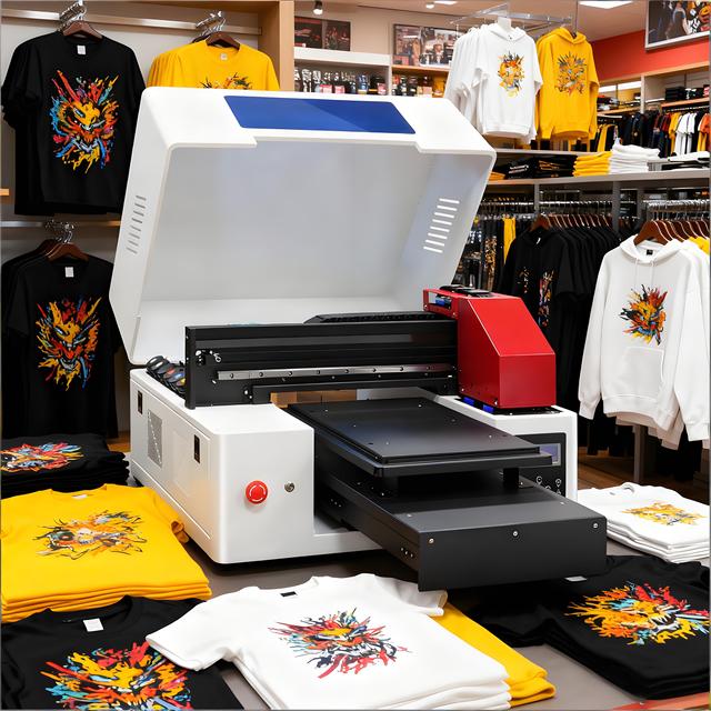 Refinecolor A3 DTG Flatbed T Shirt Printing Machine Automatic Direct to Garment Printer for Hoodies Socks Hoodies Clothes Shop